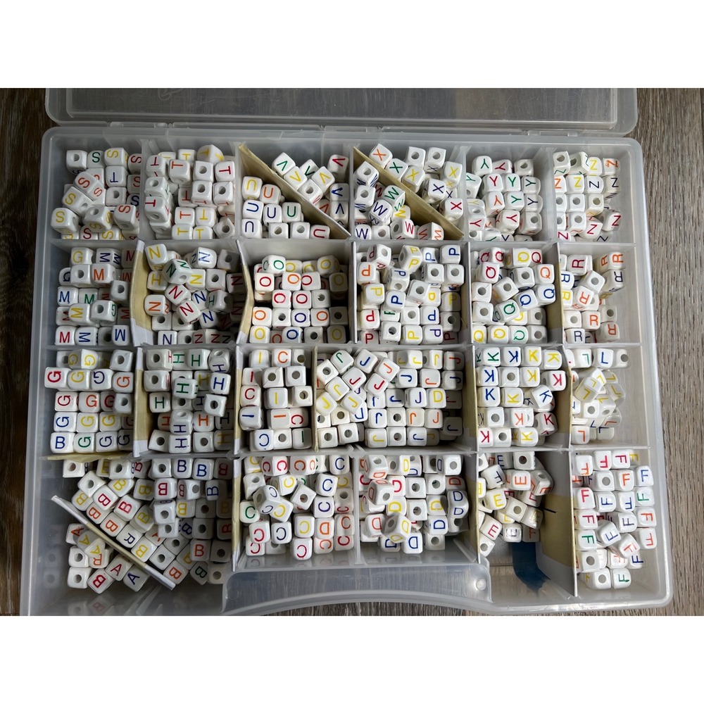 Unbranded Alphabet Cube Beads Unisex One Size Multicolor Craft Set with Case